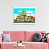 Mission San Luis, Rey de FranciaOceanside, CA Canvas Afdruk (Insitu (Woonkamer))