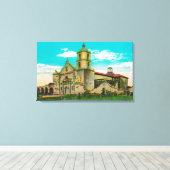 Mission San Luis, Rey de FranciaOceanside, CA Canvas Afdruk (Insitu (Houten vloer))