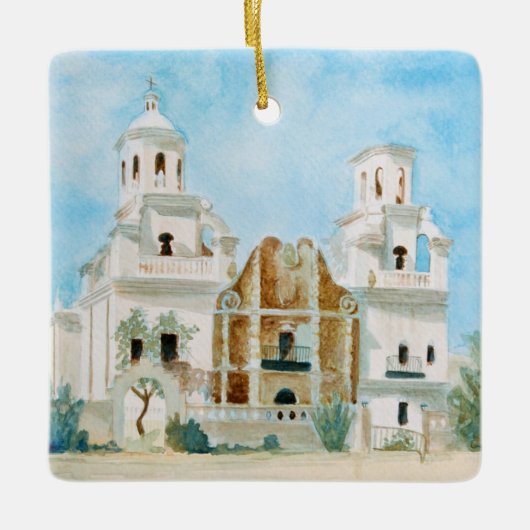 Mission San Xavier del Bac Keramisch Ornament (Voorkant)