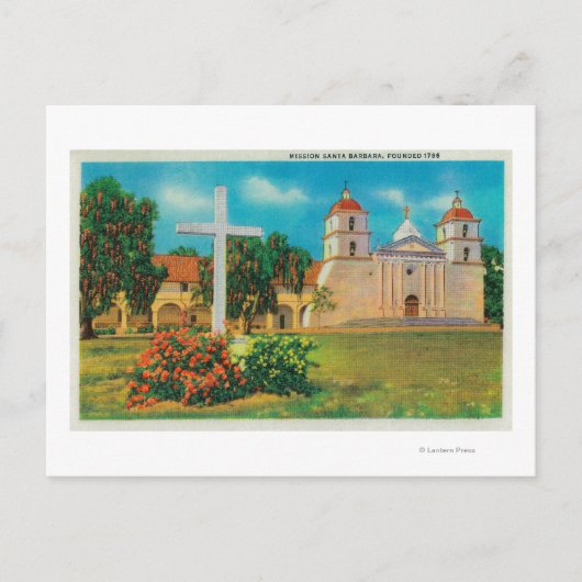 Mission Santa Barbara Uitzicht Briefkaart (Voorkant)