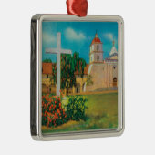 Mission Santa Barbara Uitzicht Metalen Ornament (Rechts)