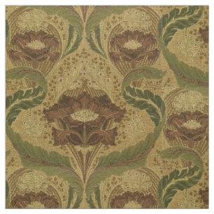 Mission Style Red Flower Blossom Pattern Stof