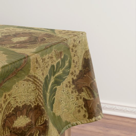 Mission Style Red Flower Blossom Pattern Tafelkleed (Voorbeeld)