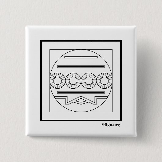 Mission/taaksymbool Vierkante Button 5,1 Cm (Voorkant)