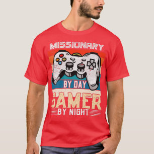 Missionaire gamer per dag, nachtelijke videogameve t-shirt