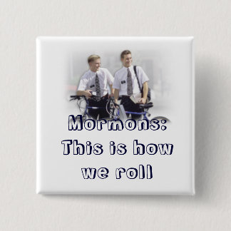 missionaris, mormon vierkante button 5,1 cm