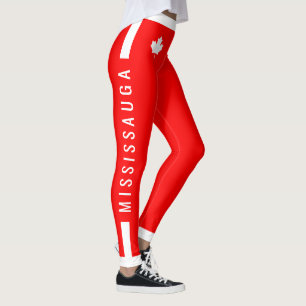 MISSISSAUGA Instructeur Canadian Maple on Red (cus Leggings