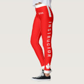 MISSISSAUGA Instructor Canadian Maple on Red (cus) Leggings (Links)