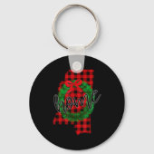Mississip Buffalo Plaid Christmas Home Wreath Retr Sleutelhanger (Voorkant)