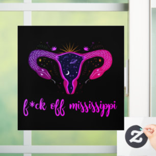 Mississippi Abortion Ban Celestial Uterus Protest Raamsticker