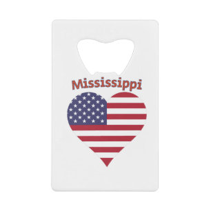 Mississippi American Flag Heart