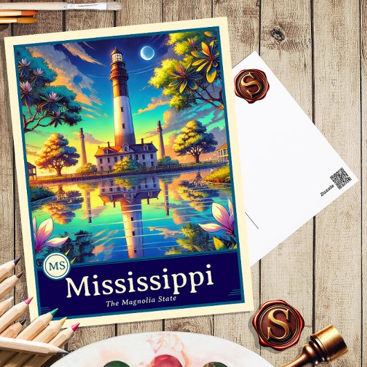 Mississippi | Anime Style Cel Shaded Briefkaart