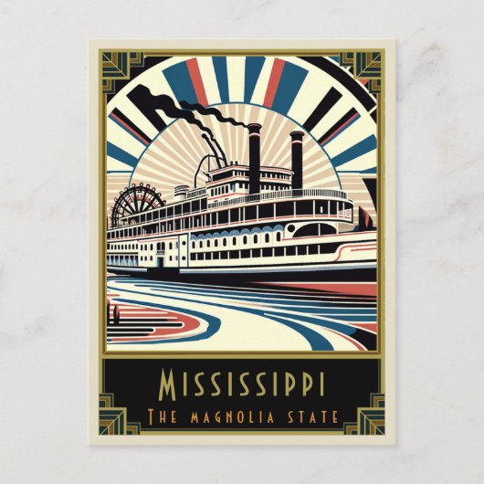 Mississippi | Art. Deco Briefkaart (Voorkant)