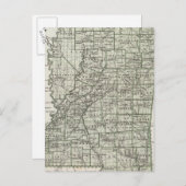 Mississippi Atlas Map Briefkaart (Voorkant / Achterkant)