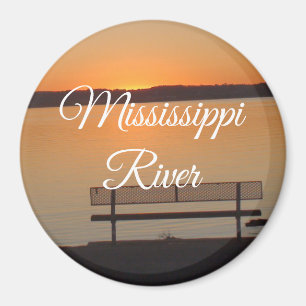 Mississippi Bench Peaceful Sunset Magneet