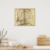 Mississippi en AlabamaPanoramic Map Poster (Keuken)