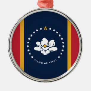 Mississippi Flag - New Magnolia Flag Metalen Ornament
