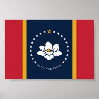 Mississippi Flag - New Magnolia Flag Poster