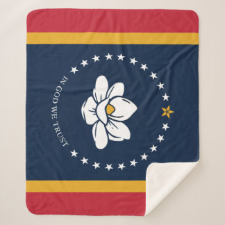 Mississippi Flag - New Magnolia Flag Sherpa Deken