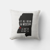 Mississippi GPS-coördinaten met hart Kussen (Voorkant)