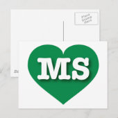 Mississippi Green Heart - Ik hou van MS Briefkaart (Voorkant / Achterkant)