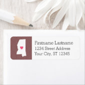 Mississippi Home State Love with Custom Heart Etiket (Insitu)