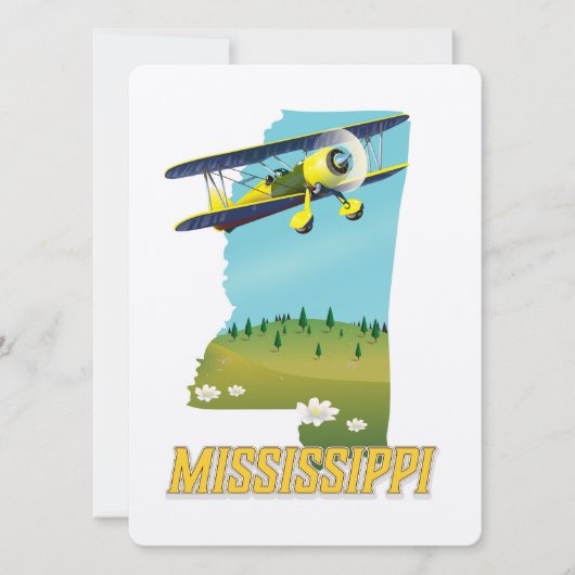 Mississippi  Kaart reisposter afdrukken. (Voorkant)