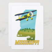 Mississippi  Kaart reisposter afdrukken. (Voorkant / Achterkant)