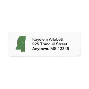 Mississippi Kaart Retouradres Label