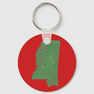 Mississippi Kaart Sleutelhanger