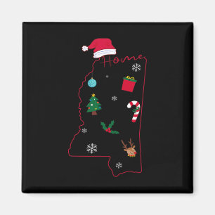 Mississippi Kersthuis Kerstmis Mississippi Staat Magneet