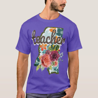 Mississippi Leraar Bloemenschildering in Waterverf T-shirt
