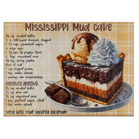 Mississippi Mud Cake Recept Snijplank (Voorkant)