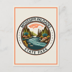 Mississippi Palisades State Park Illinois Badge Briefkaart