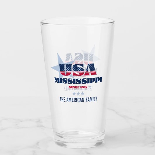 Mississippi Patriotic Pride gepersonaliseerd Glas (Voorkant)