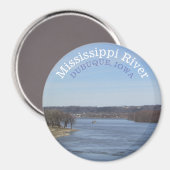 Mississippi River, Dubuque Iowa Magnet souvenir (Recto/Verso)