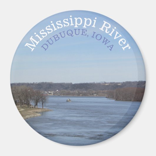 Mississippi River, Dubuque Iowa Magnet souvenir (Devant)