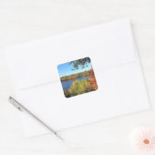 Mississippi River, herfst, Vierkante Sticker (Envelop)