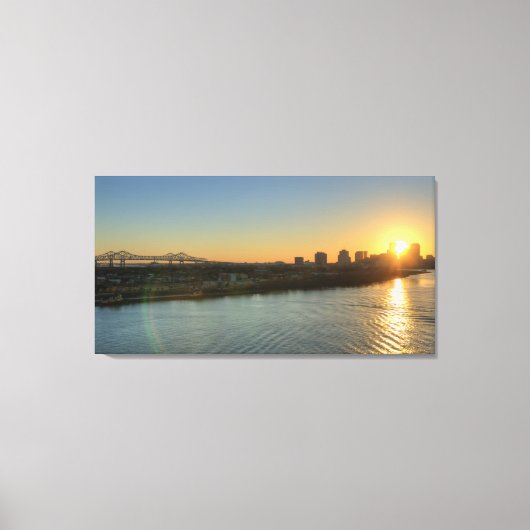 Mississippi River Sunset Canvas Afdruk (Voorkant)