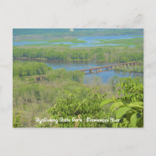 Mississippi River Uitzicht vanaf Wyalusing State P Briefkaart