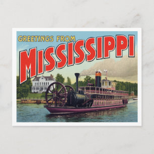 Mississippi Rivierboot Groeten Briefkaart