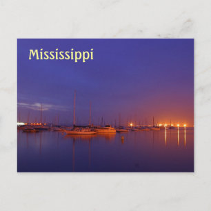 Mississippi sailboats in Marina at dusk Briefkaart