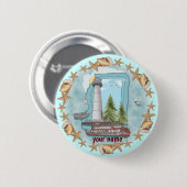 Mississippi Shells Lighthouse  Ronde Button 5,7 Cm (Voorkant /achterkant)