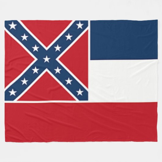 MISSISSIPPI STATE FLAG (HUIDIG) FLEECE DEKEN (Voorkant (Horizontaal))