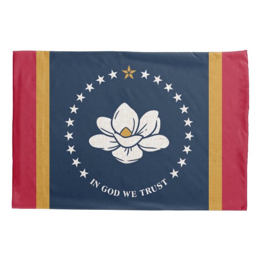 Mississippi State Flag Print Patriot Kussensloop (Achterkant)