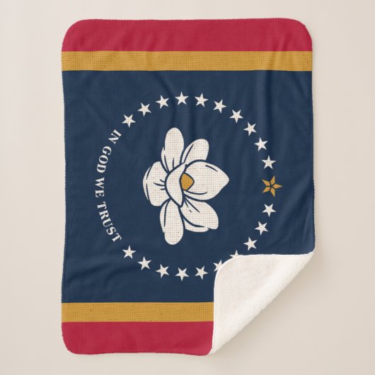 Mississippi State Flag Print Patriottisch Sherpa Deken (Voorkant)