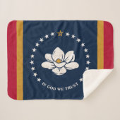 Mississippi State Flag Print Patriottisch Sherpa Deken (Voorkant (horizontaal))