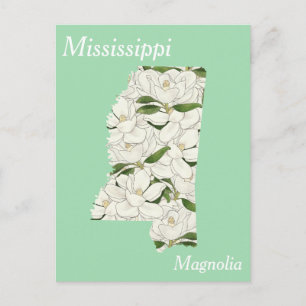 Mississippi State Flower Collage Map Briefkaart