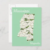 Mississippi State Flower Collage Map Briefkaart (Voorkant / Achterkant)
