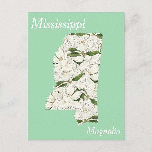 Mississippi State Flower Collage Map Briefkaart (Voorkant)